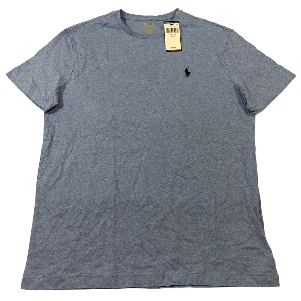 Polo Ralph Lauren Mens Heather Blue Crewneck Pony Logo T-Shirt NWT Medium